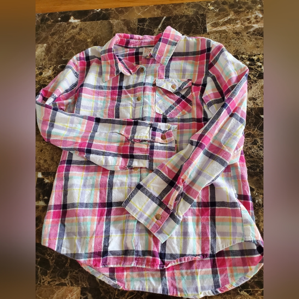 Cat & Jack Pink and Blue Button Down Shirt